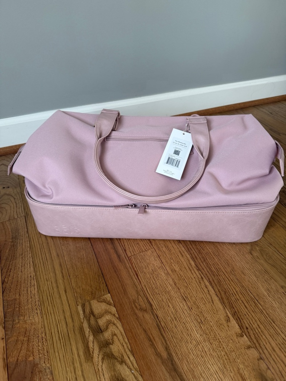 Beis The Weekender Pink Two-Tone Travel Duffel Bag with Shoe Compartment